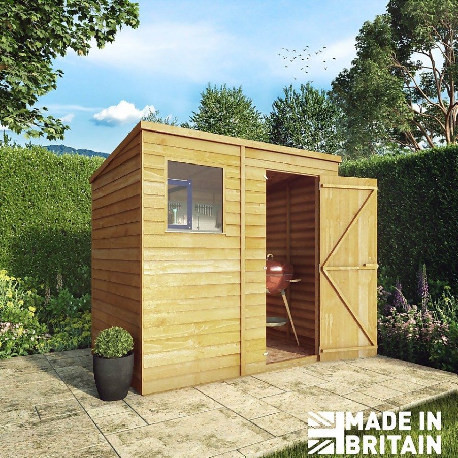 Homebase Garden Sheds | Mercia 7 X 5Ft Overlap Pent Shed