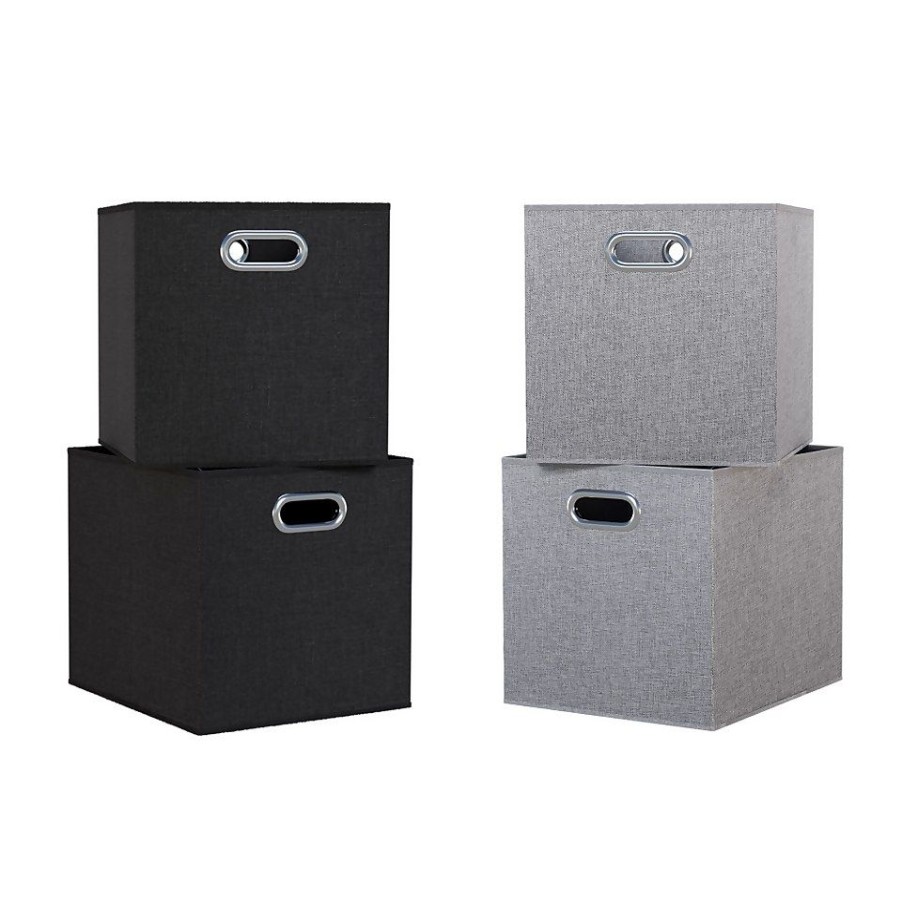 Homebase Cube Storage | Clever Cube Inserts - Set Of 4 - Silver & Pepper