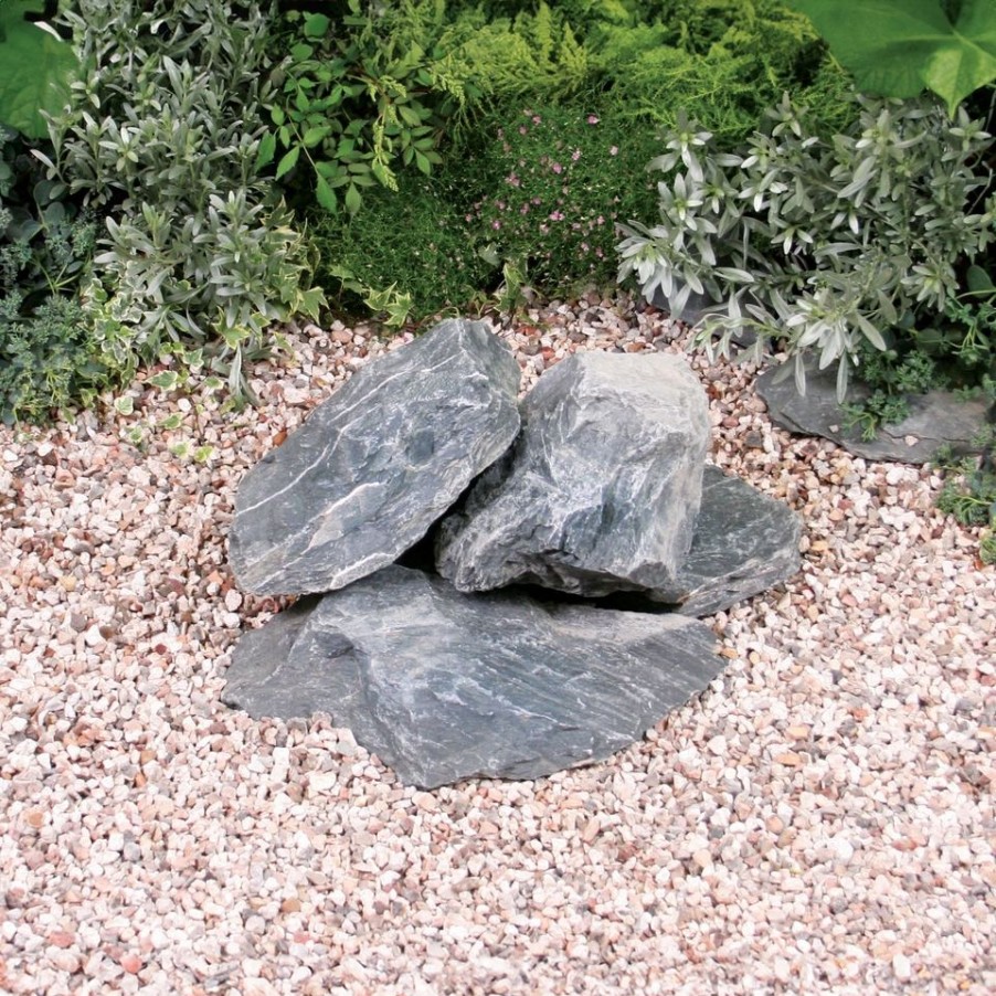 Homebase Decorative Stone, Gravel & Chippings | Stylish Stone Welsh Slate Rockery - 1 Piece