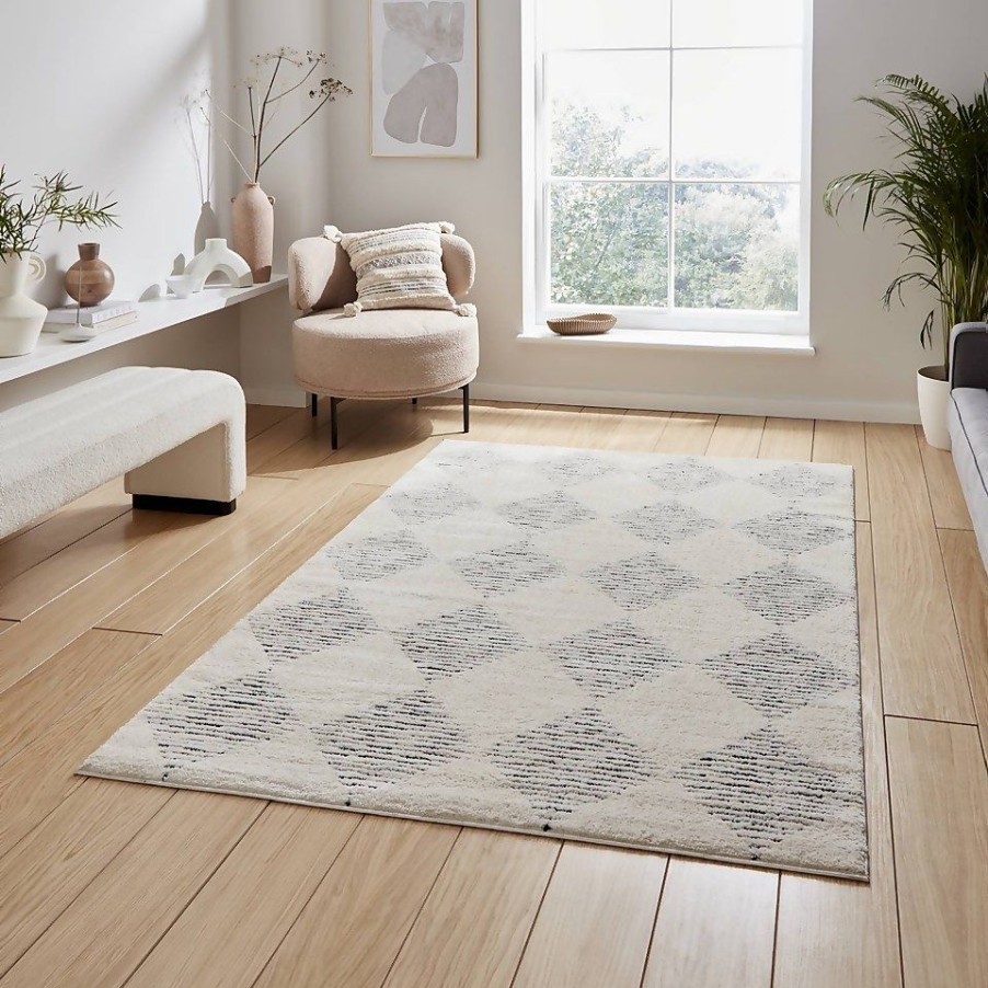 Homebase Rugs | Ivar Diamond Rug - Grey - 120X170Cm