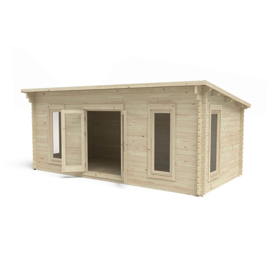 Homebase Garden Buildings | Forest Arley 6.0M X 3.0M Log Cabin Double Glazed 24Kg Polyester Felt, Plus Underlay