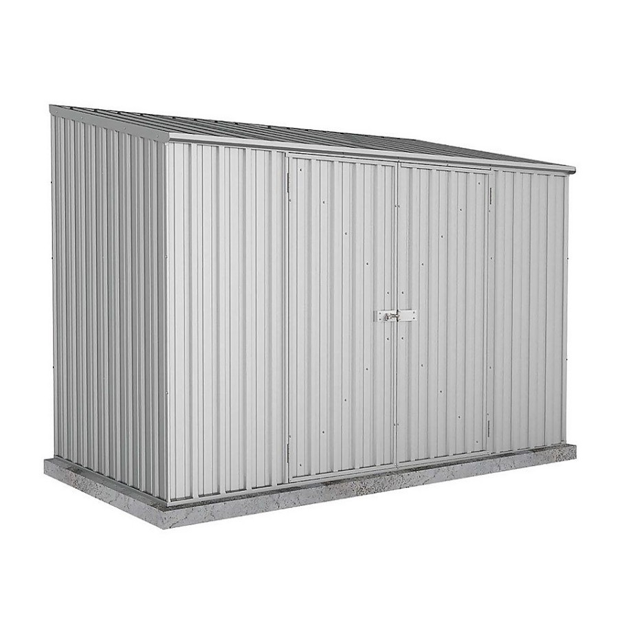 Homebase Garden Sheds | Absco 10 X 5Ft Space Saver Metal Pent Shed - Zinc