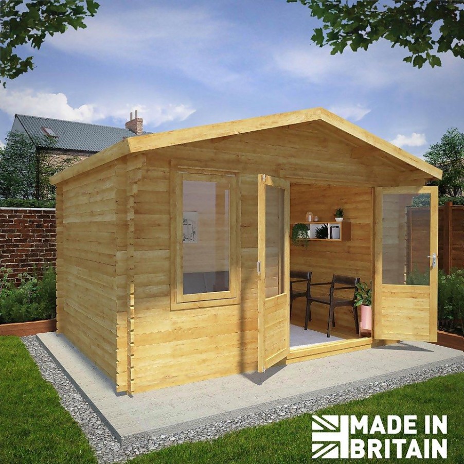 Homebase Garden Buildings | Mercia 4M X 3M Garden Retreat Log Cabin 44Mm