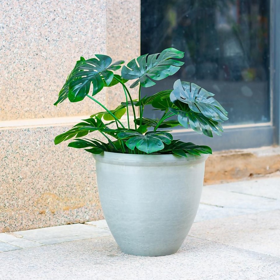 Homebase Plant Pots | Ashford Planter Grey 35Cm