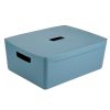 Homebase Storage Containers | Inabox Home Storage Box & Lid - 19L - Cactus Blue