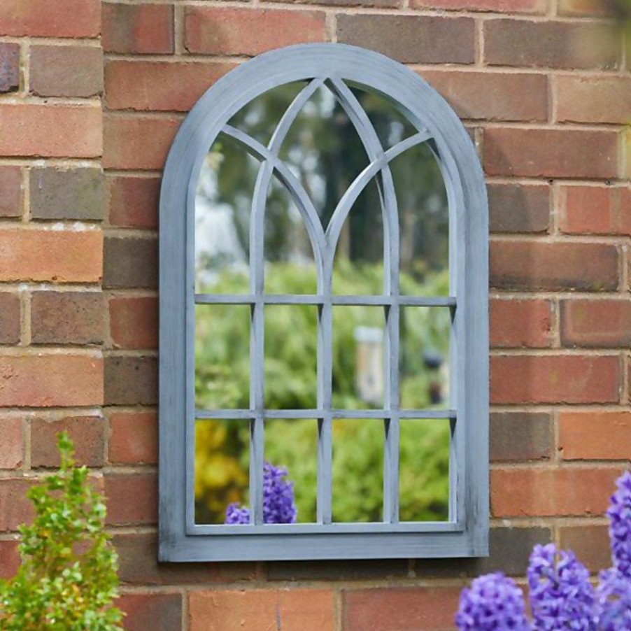 Homebase Garden Ornaments | Eden Home And Garden Mirror - Grey