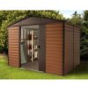 Homebase Garden Sheds | Yardmaster 10X12Ft Woodgrain Metal Shed