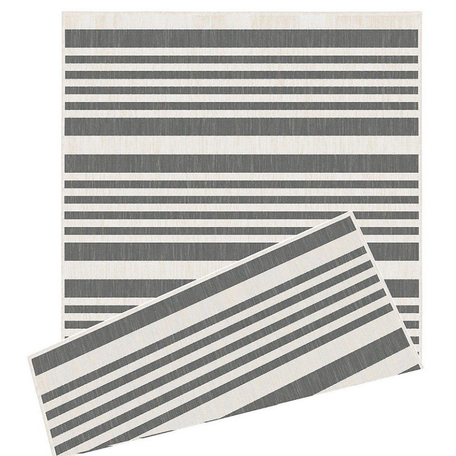 Homebase Rugs | Duo Weave Indoor/Outdoor Rug - Stripes Grey - 160X230Cm