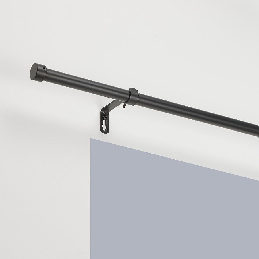 Homebase Curtain Poles & Tracks | Black Extendable Eyelet Curtain Pole With Stud Finial - 170-300Cm (Dia 16/19Mm)