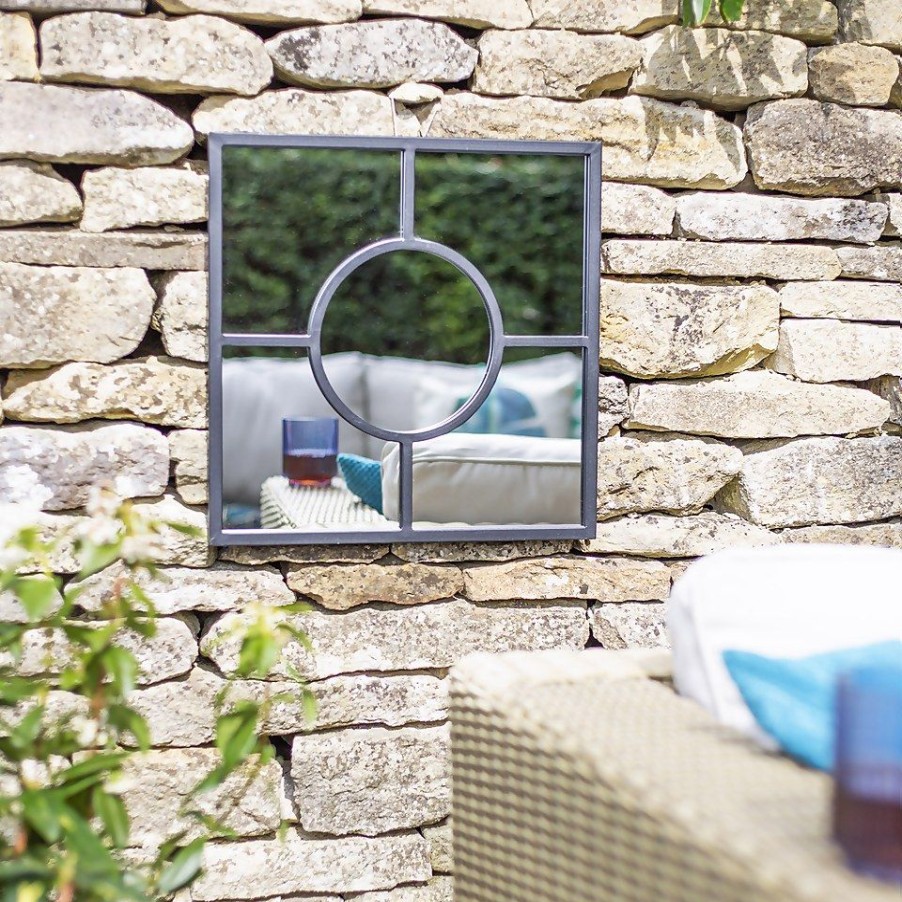 Homebase Mirrors | Black Square Garden Mirror