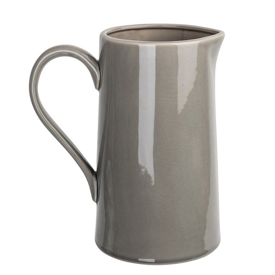 Homebase Ornaments & Vases | Crackle Effect Jug - Flint