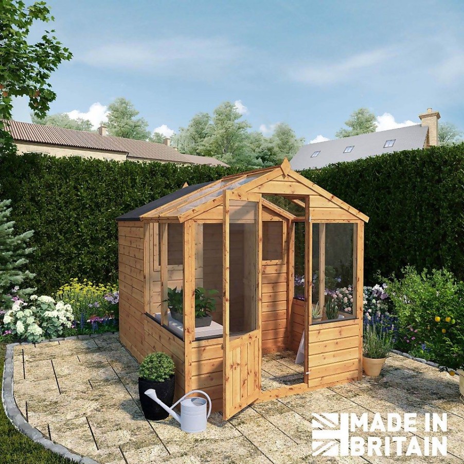 Homebase Greenhouses | Mercia 8 X 6Ft Traditional Apex Greenhouse Combi - Installation Included