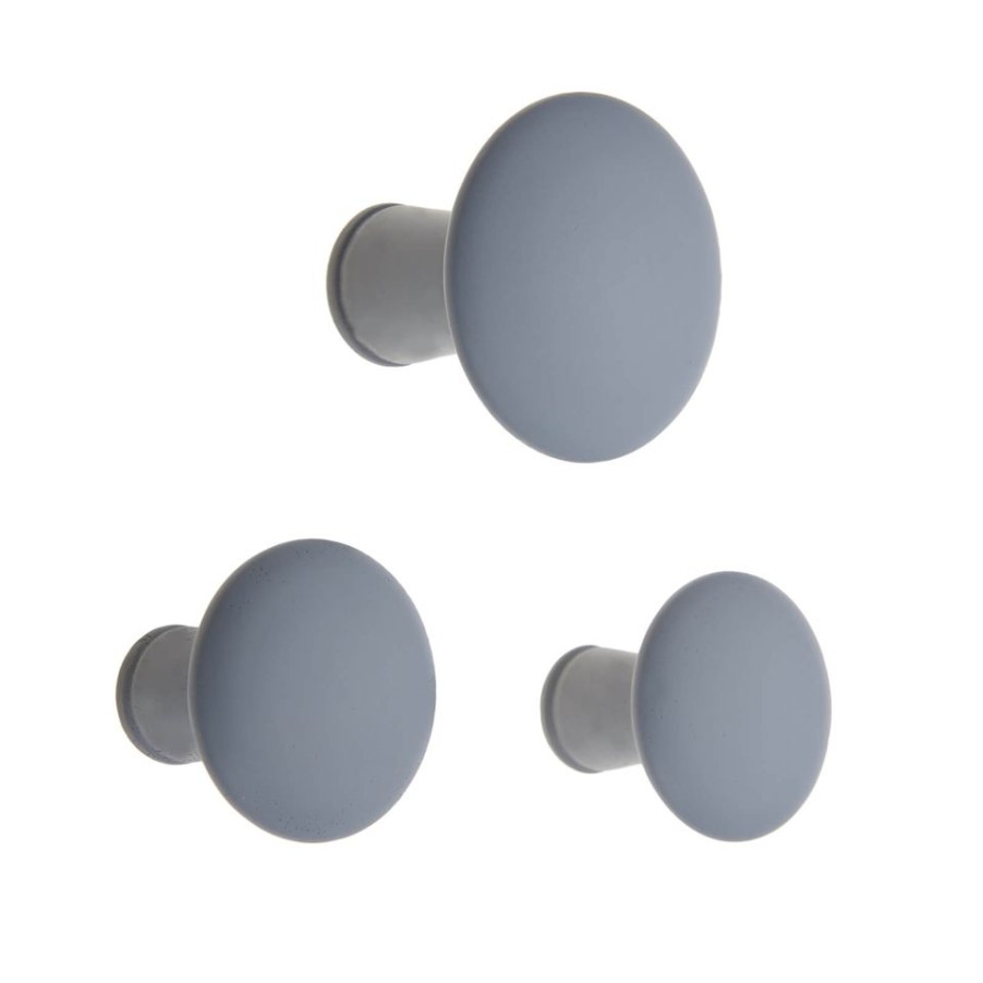 Homebase Hallway Furniture | Wood Dots Hook Set - Grey