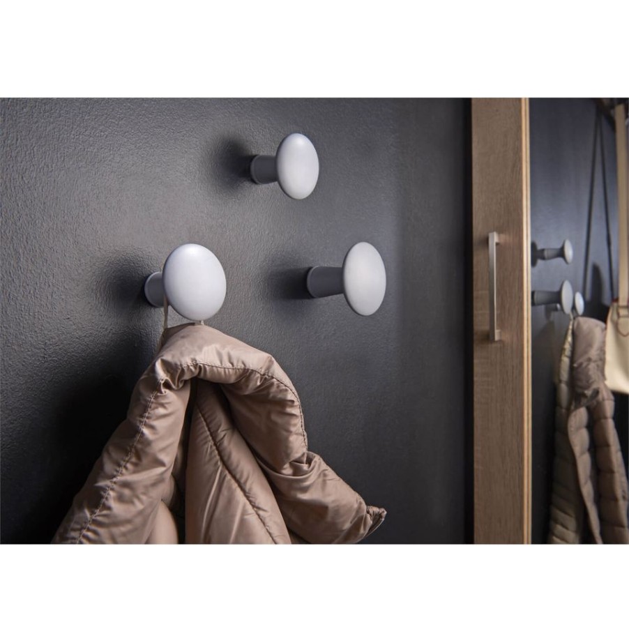 Homebase Hallway Furniture | Wood Dots Hook Set - Grey