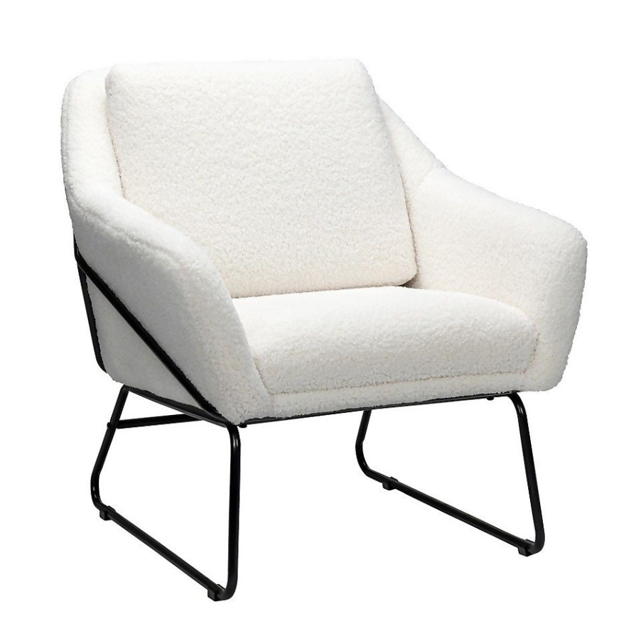 Homebase Chairs | Evelyn Metal Frame Chair - Boucle