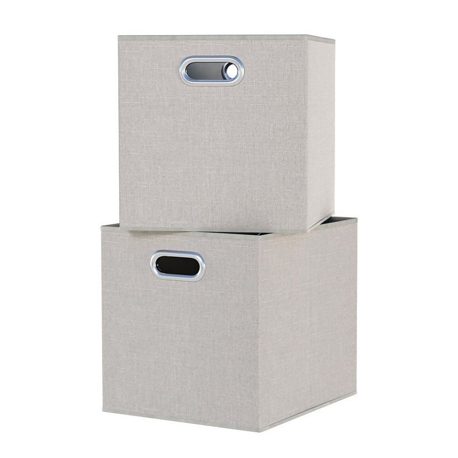 Homebase Cube Storage | Clever Cube Fabric Insert - Set Of 2 - Taupe