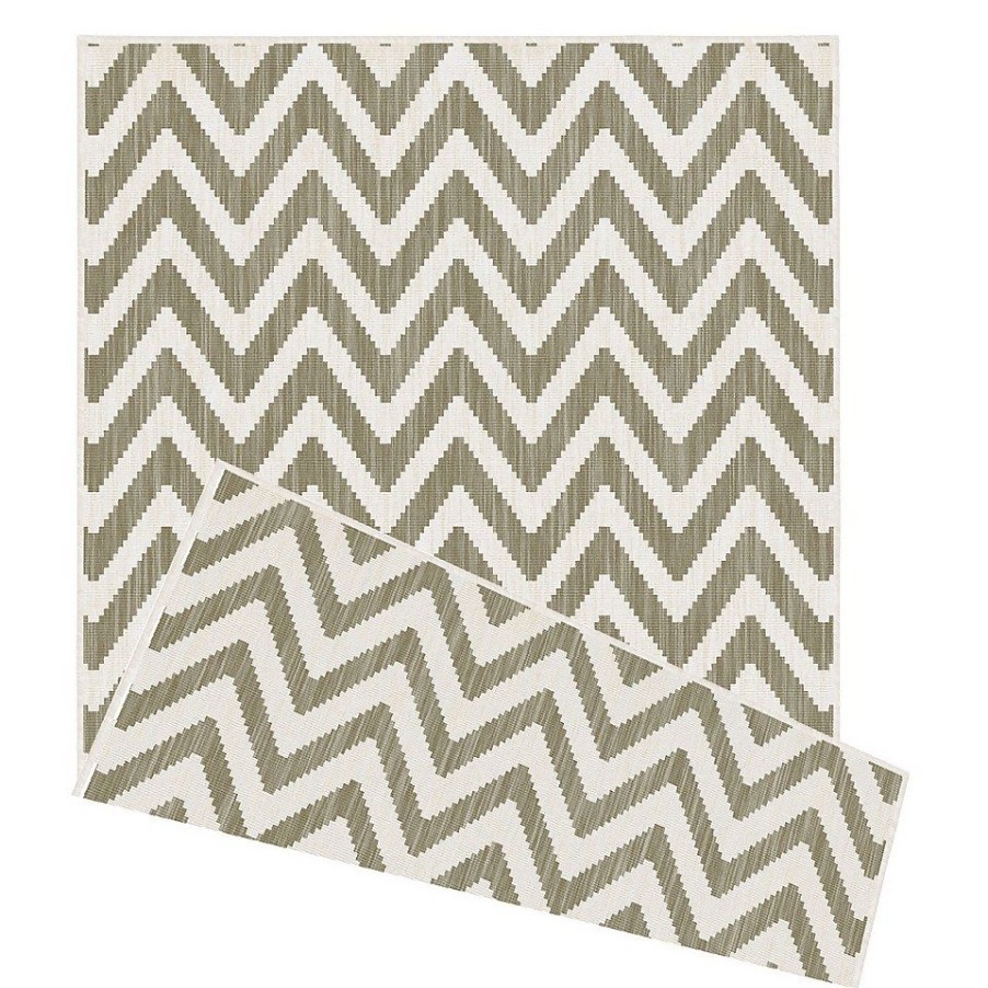 Homebase Rugs | Duo Weave Indoor/Outdoor Rug - Chevrons Natural - 160X230Cm