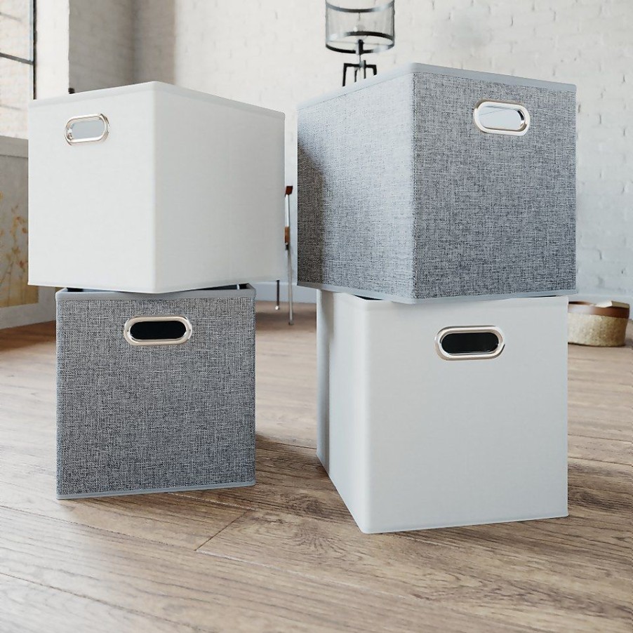 Homebase Cube Storage | Clever Cube Inserts - Set Of 4 - Silver & White