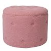 Homebase Chairs | Betty Boucle Button Ottoman - Rose