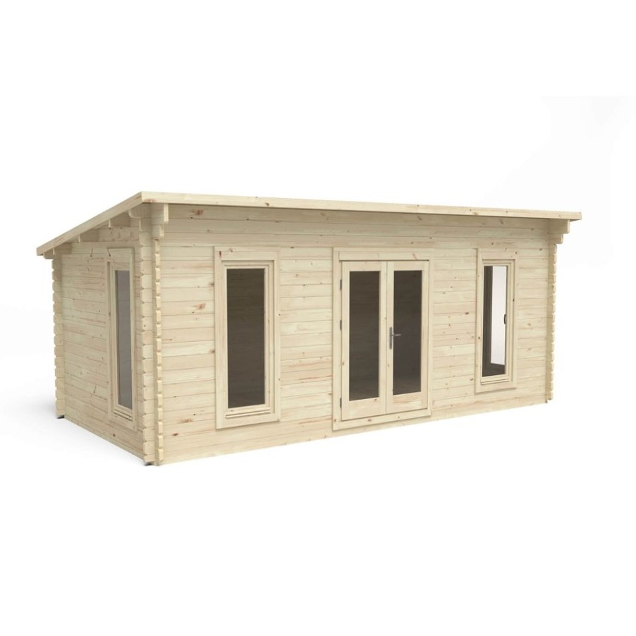 Homebase Garden Buildings | Forest Arley 6.0M X 3.0M Log Cabin Double Glazed 34Kg Polyester Felt, Plus Underlay