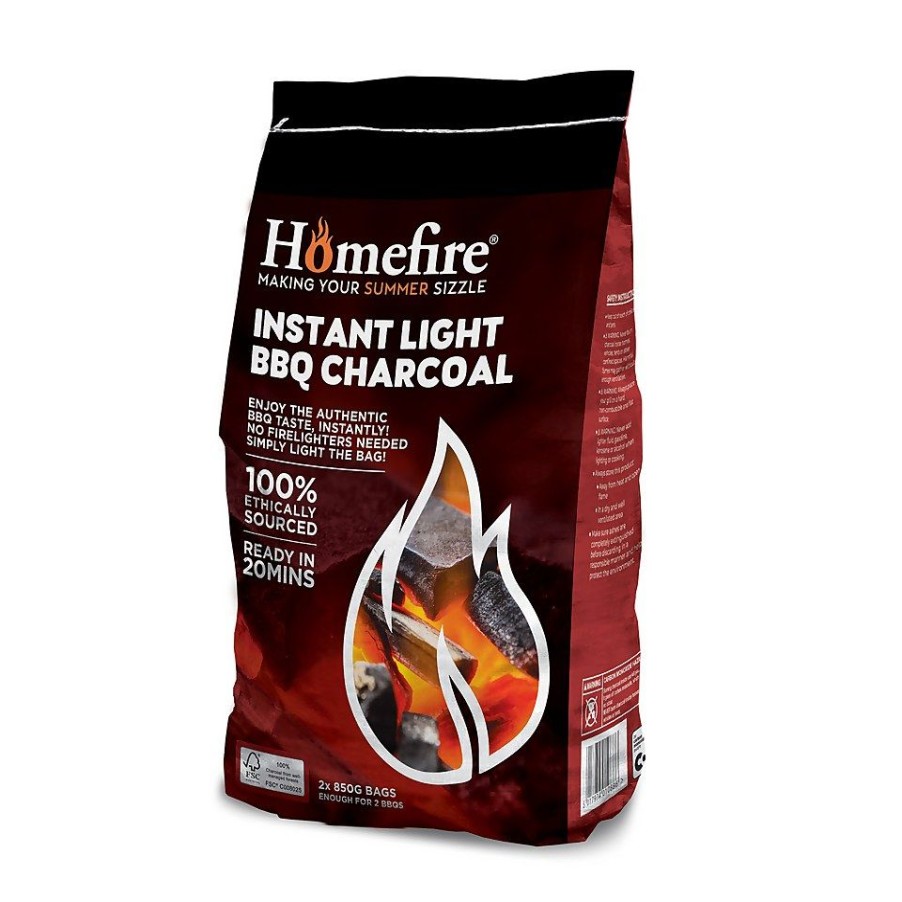 Homebase Bbq Fuel | Homefire 2 Pack Instant Light Charcoal Bags