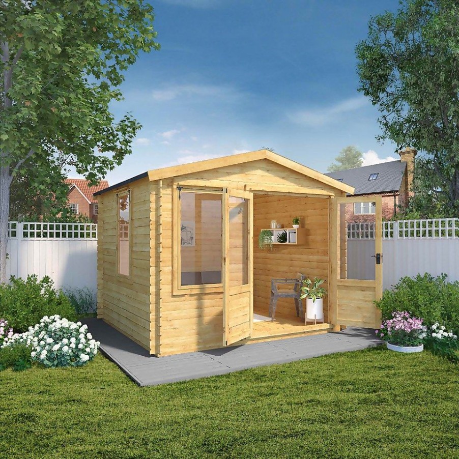 Homebase Garden Buildings | Mercia 3M X 3.3M Sherwood 19Mm Log Cabin