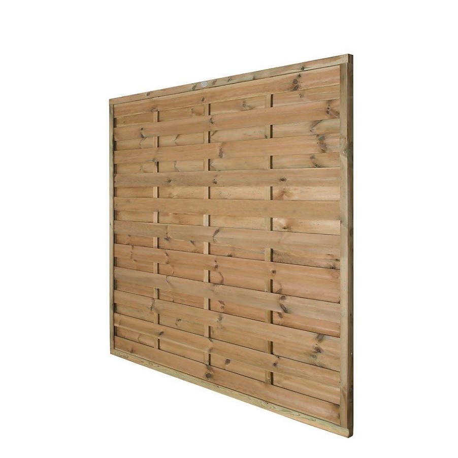 Homebase Garden Fencing | 1.8M X 1.8M Pressure Treated Decorative Europa Plain Fence Panel - Pack Of 4 (Home Delivery)