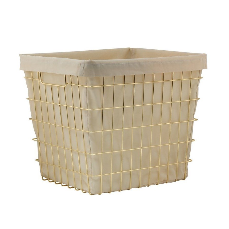 Homebase Cube Storage | Clever Cube Wire Insert Gold Storage Basket