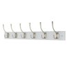 Homebase Hallway Furniture | 6 Victorian Satin Nickel Hooks On White Bloc Board