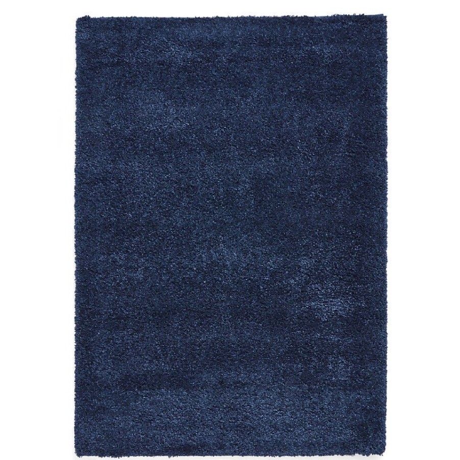 Homebase Storage & Home Deals | Ozzy Plain Shaggy Rug - Navy - 80X150Cm