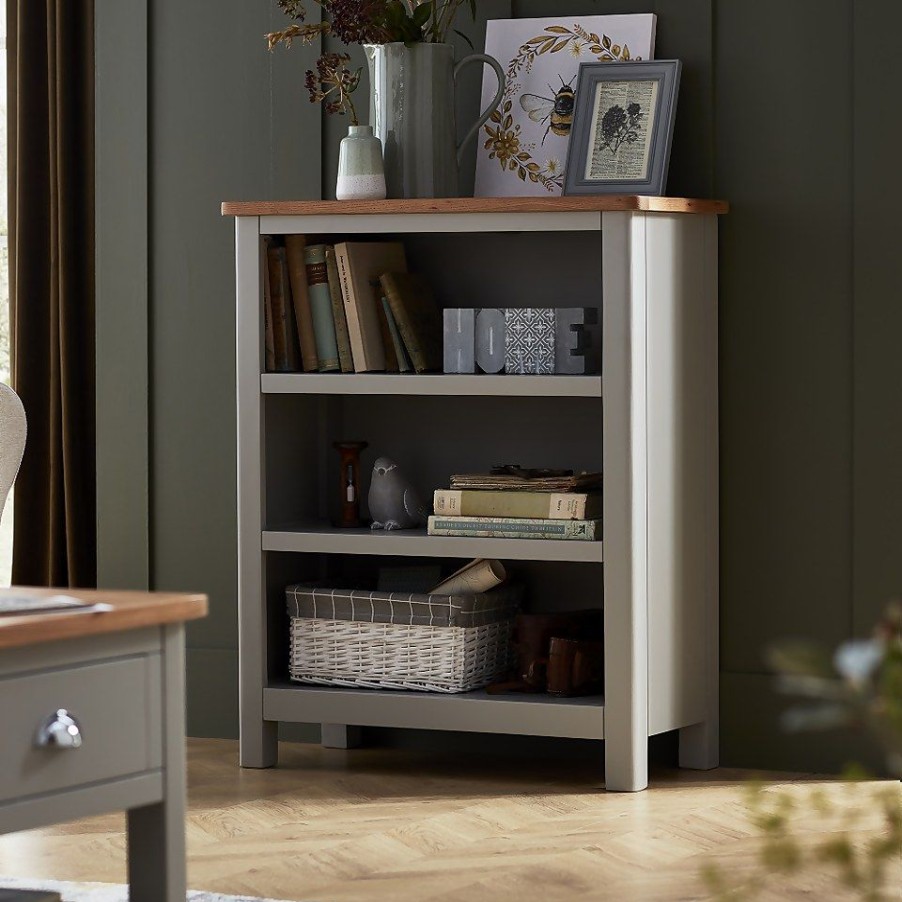 Homebase Office Furniture | Norbury Low Bookcase - Grey