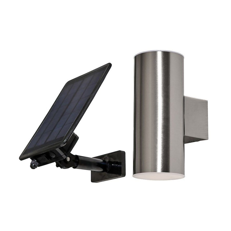 Homebase Solar Garden Lights | Solar Led Up & Down Wall Light - Stainless Steel