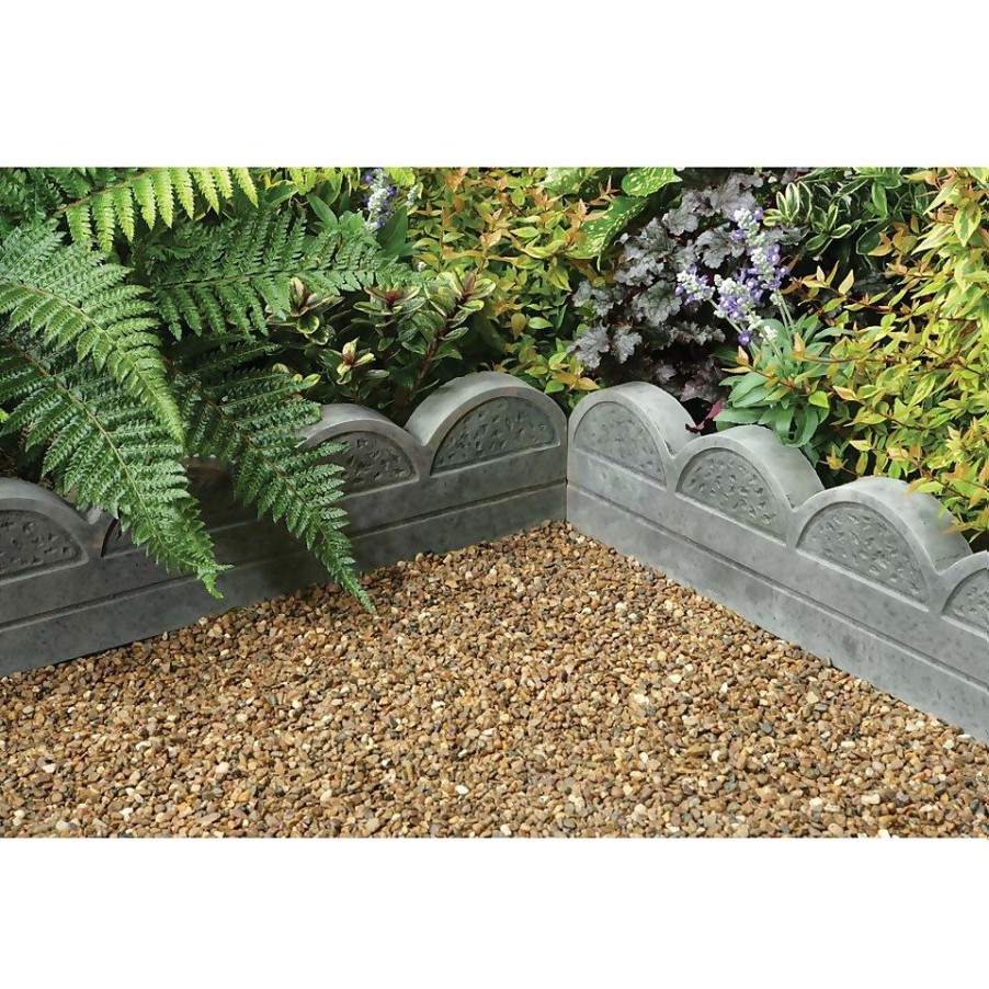 Homebase Lawn & Garden Edging | Stylish Stone Wave Top Edging 600Mm - Antique (Full Pack)