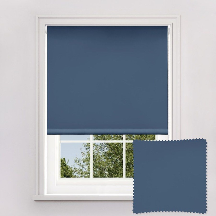 Homebase Storage & Home Deals | Navy Blue Blackout Roller Blind - 90Cm