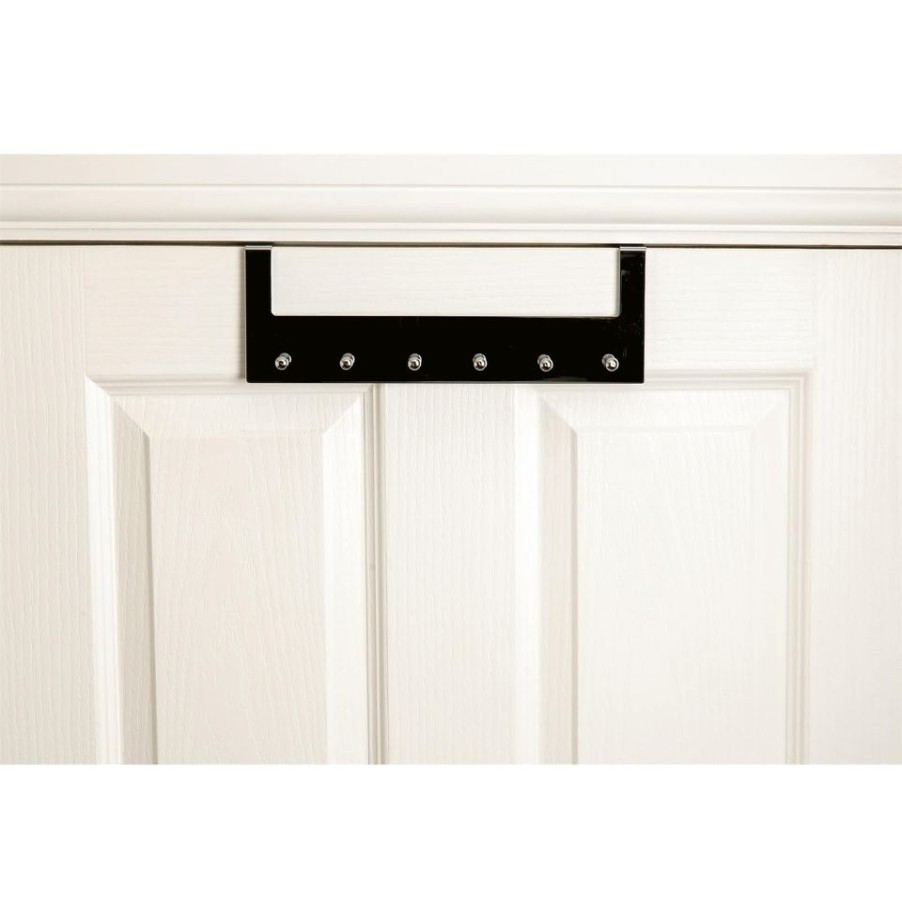 Homebase Hallway Furniture | Over The Door Hook Rail - Polished Chrome - 6 Hooks