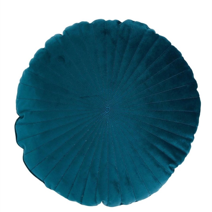 Homebase Cushions | Round Velvet Cushion - Teal - 45Cm