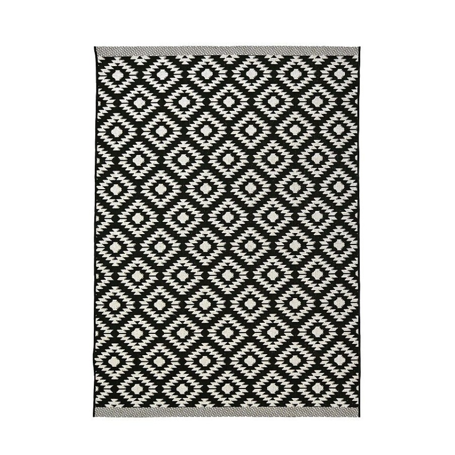 Homebase Rugs | Indoor Outdoor Geo Rug - Black - 160X230Cm