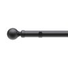 Homebase Curtain Poles & Tracks | Black Fixed Eyelet Curtain Poles With Ball Finial- 300Cm (Dia 28Mm)