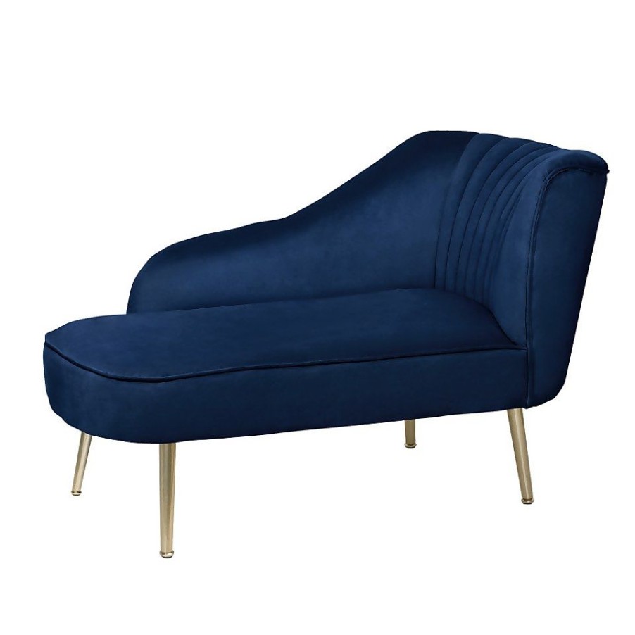 Homebase Sofas And Sofa Beds | Gigi Velvet Chaise Longue - Midnight