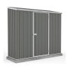 Homebase Garden Sheds | Absco 7.5 X 3Ft Space Saver Metal Pent Shed - Grey