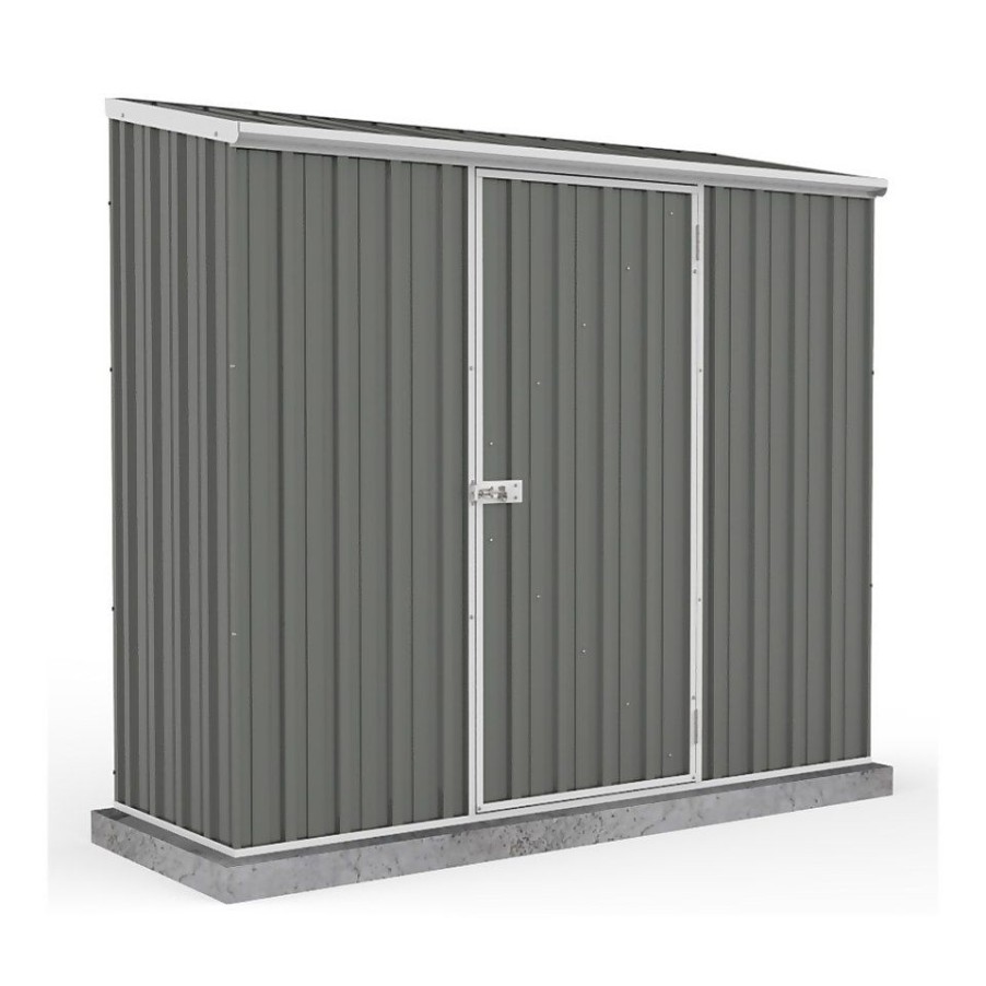 Homebase Garden Sheds | Absco 7.5 X 3Ft Space Saver Metal Pent Shed - Grey