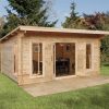 Homebase Garden Buildings | Forest Mendip 5.0M X 4.0M Log Cabin Double Glazed, 34Kg Polyester Felt, Plus Underlay