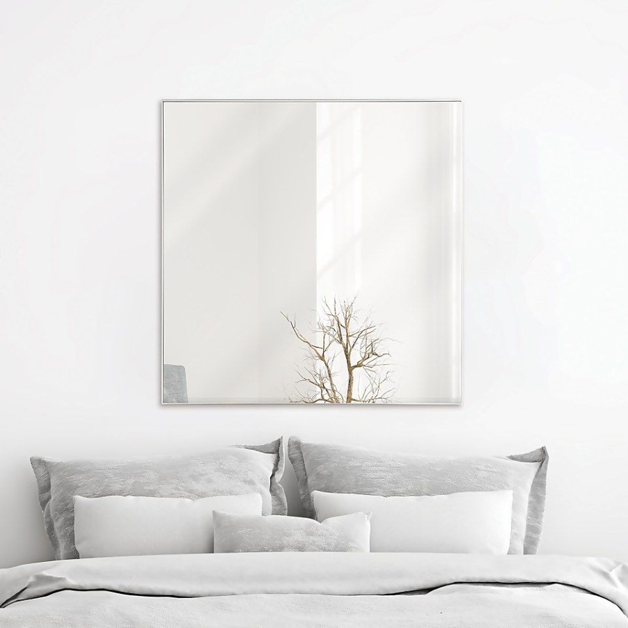 Homebase Mirrors | White Square Mirror - 55Cm