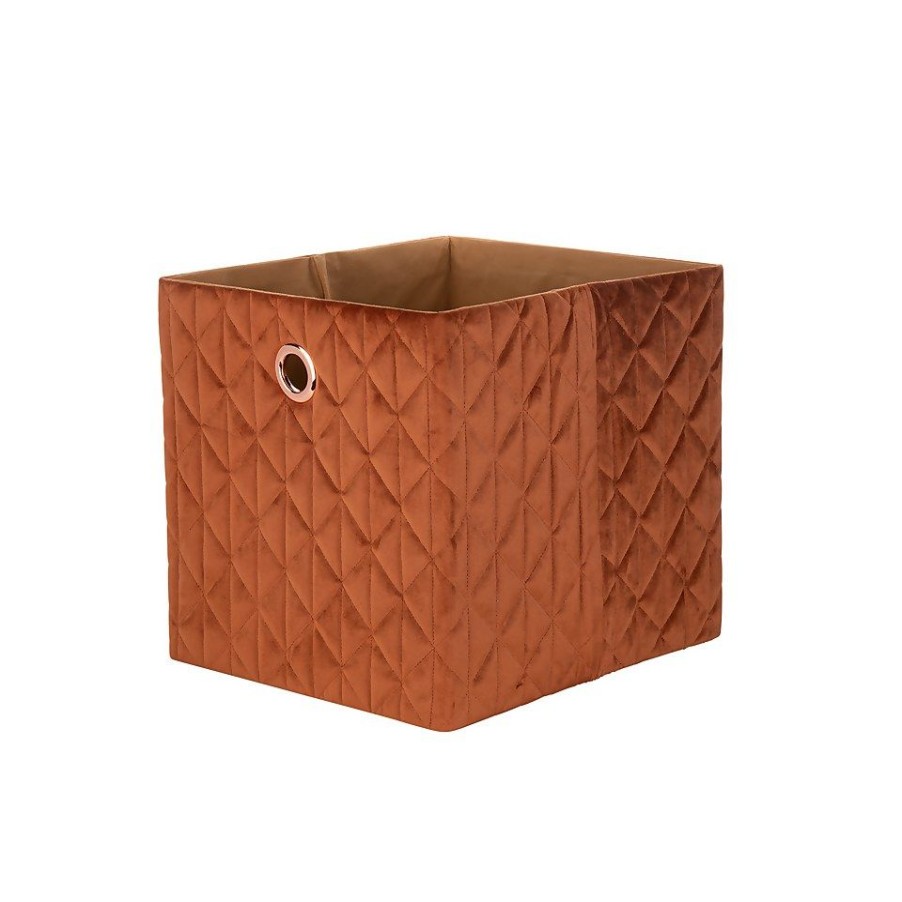 Homebase Cube Storage | Clever Cube Quilted Velvet Insert - Rust