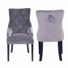 Homebase Dining Room Furniture | Annabelle Velvet Dining Chairs - Set Of 2 - Grey