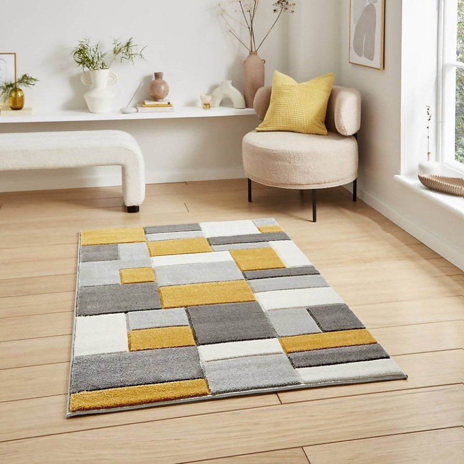 Homebase Rugs | Chicago Square Rug - Ochre - 120X170Cm