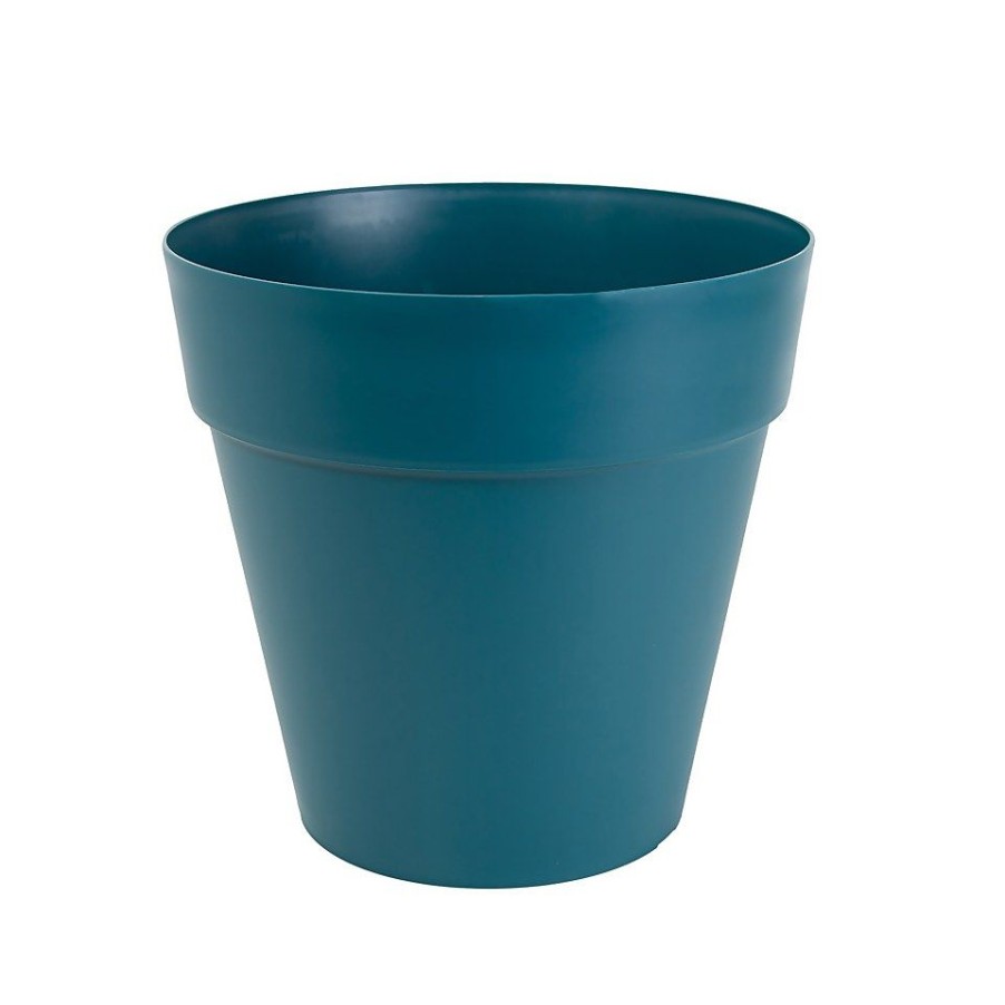 Homebase Plant Pots | Soho Contemporary Plastic Blue Pot - 14Cm