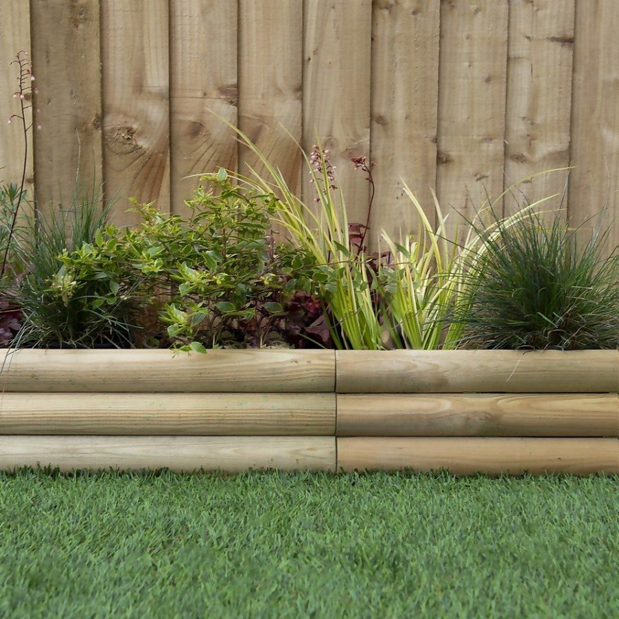 Homebase Lawn & Garden Edging | Forest Horizontal Log Garden Border Edging - 80Cm