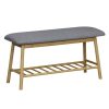 Homebase Hallway Furniture | Isla Fabric Shoe Bench - Grey