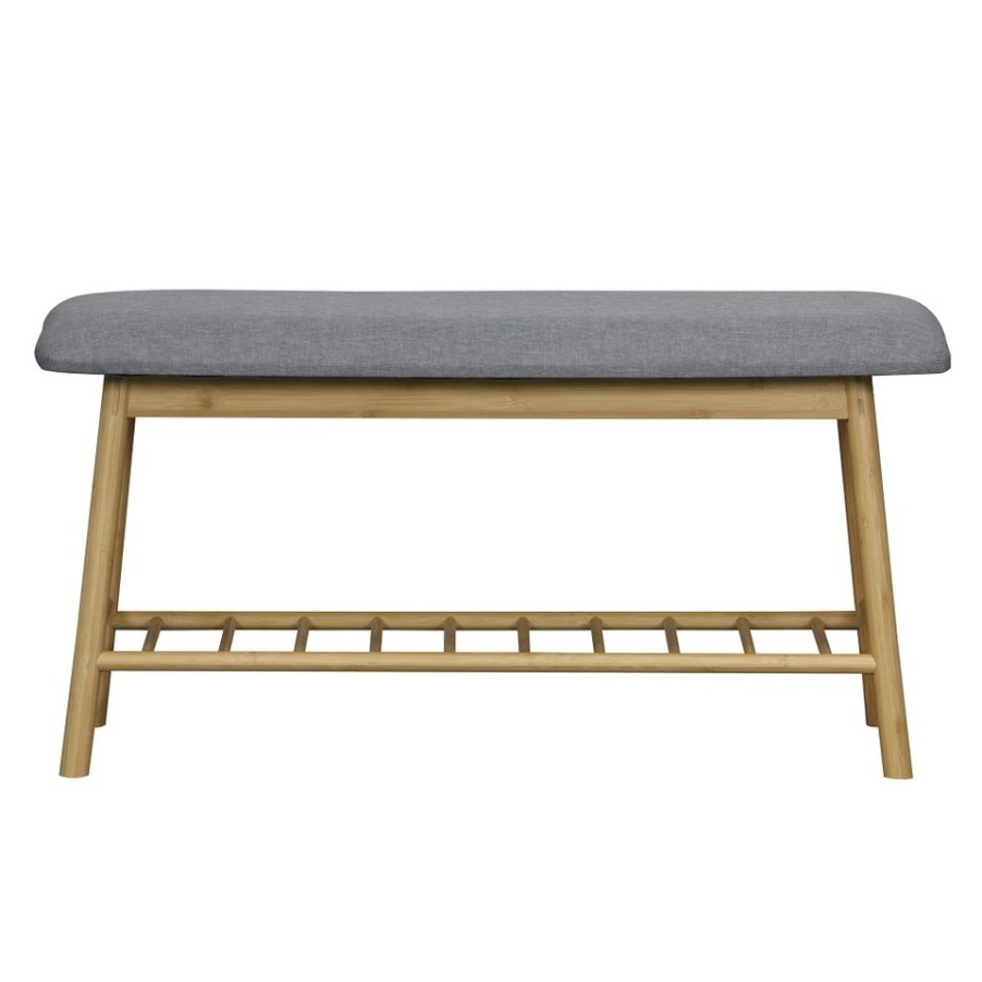 Homebase Hallway Furniture | Isla Fabric Shoe Bench - Grey